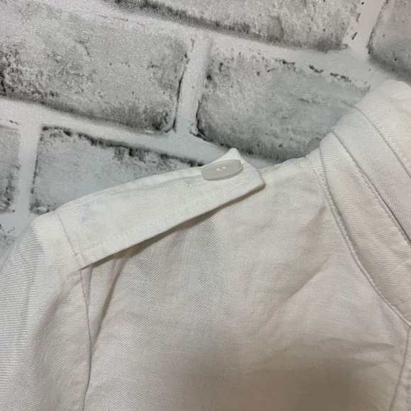 Talbots Women’s Grace Fit 100% Linen Full Zip Jacket w/Optional Hood Sz 14 White - Picture 9 of 16